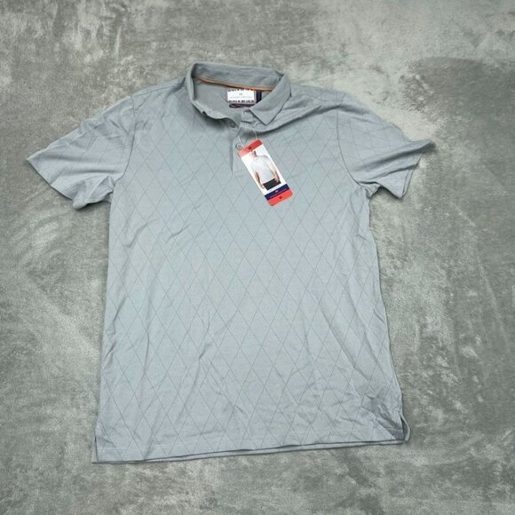 Modern Ambition Mens Short Sleeve Polo Shirt Size M Light Gray 6919 - Picture 1 of 8
